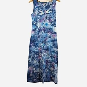 Vintage Dharma Trading Co Dragonfly Batik Mineral Wash Maxi Dress Small